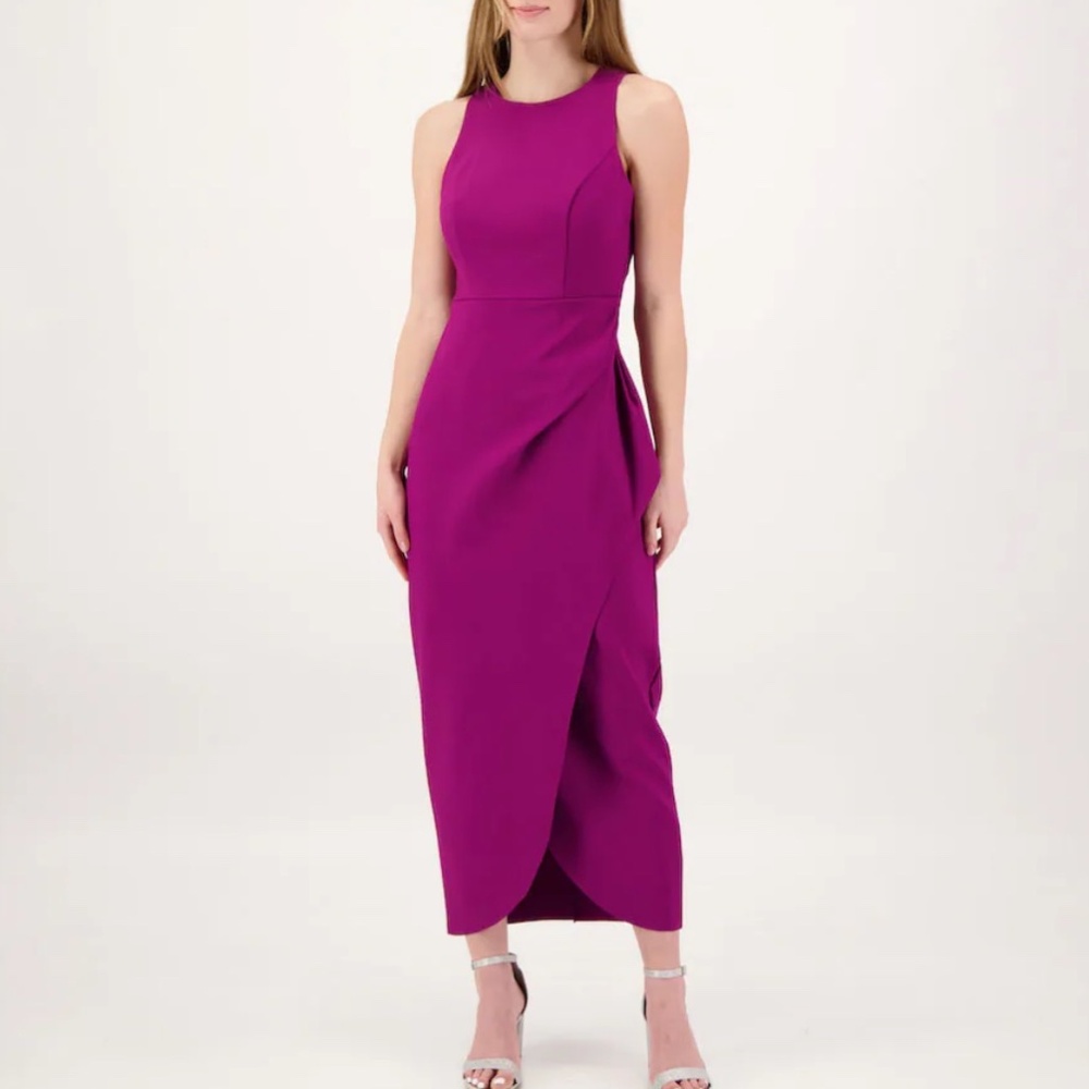 Cascade Ruffle Compression Dress (Petite) Alex Evenings